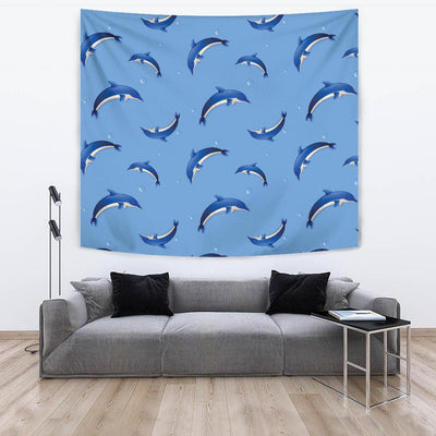 Dolphin Blue Print Tapestry