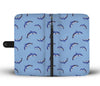 Dolphin Blue Print Wallet Phone Case