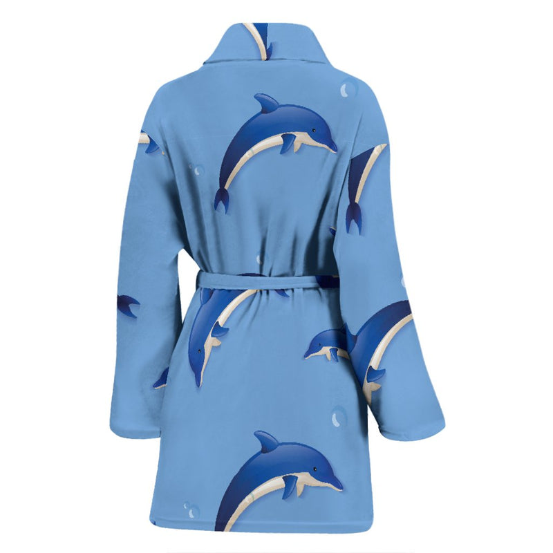 Dolphin Blue Print Women Bath Robe