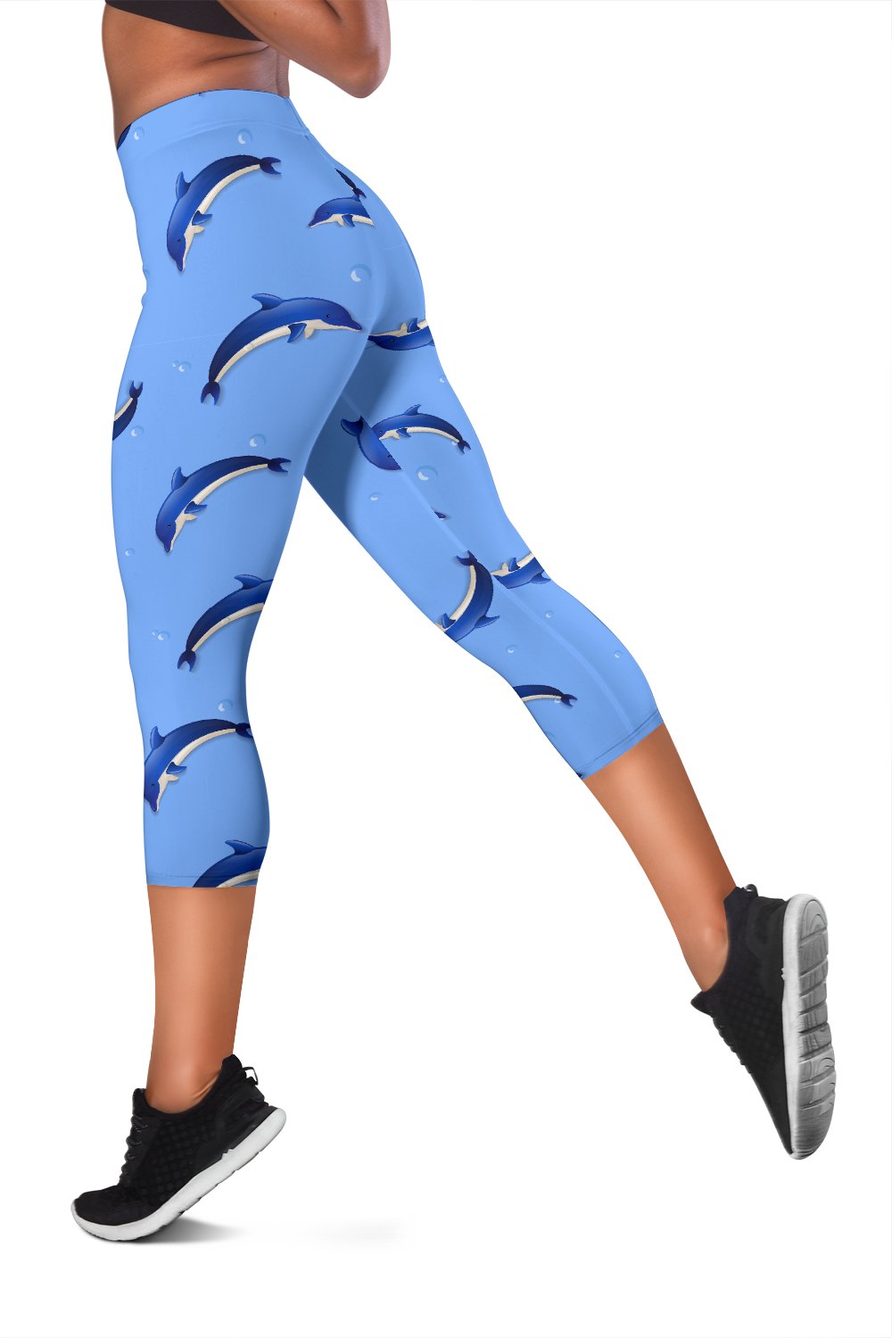 Dolphin Blue Print Women Capris