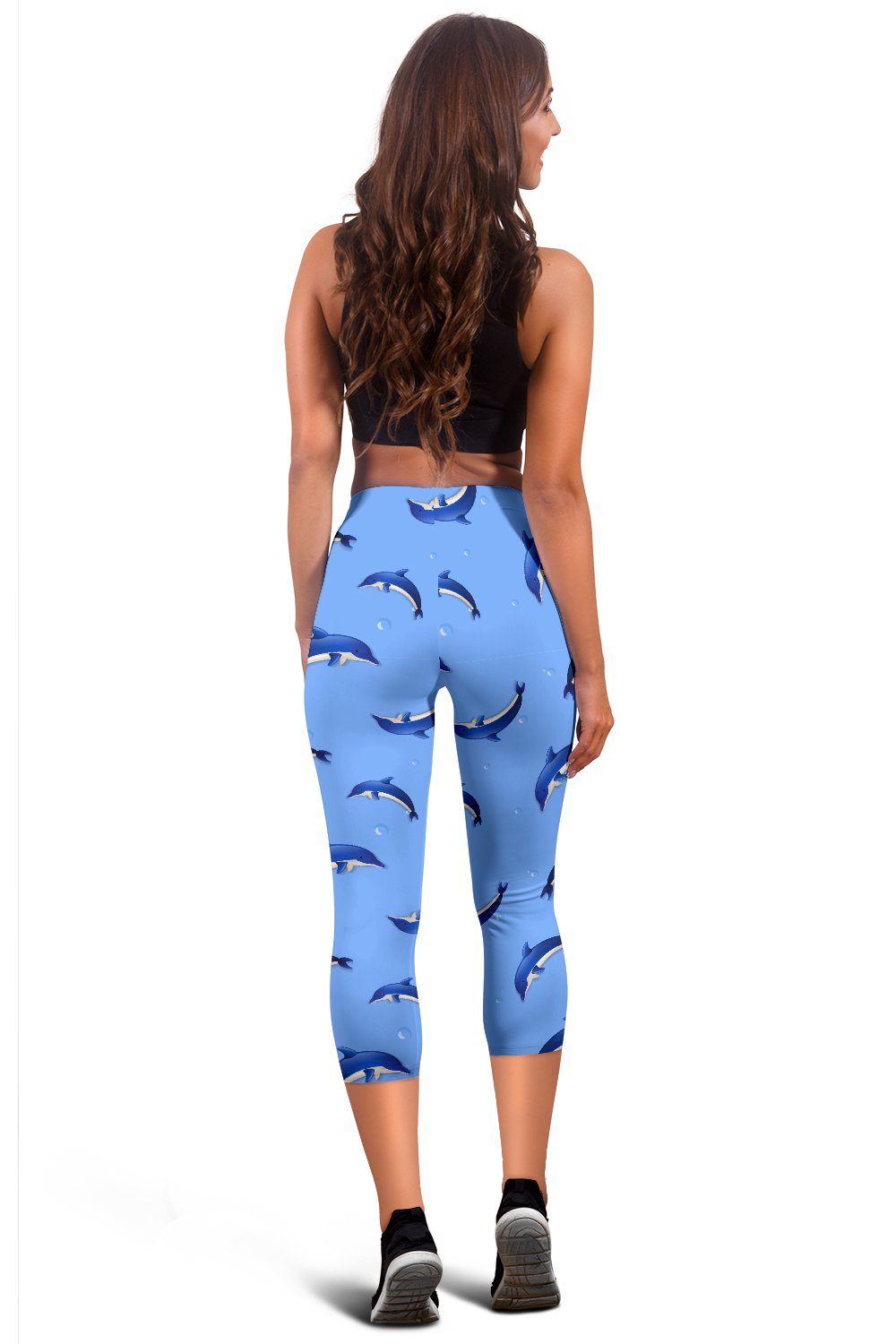 Dolphin Blue Print Women Capris