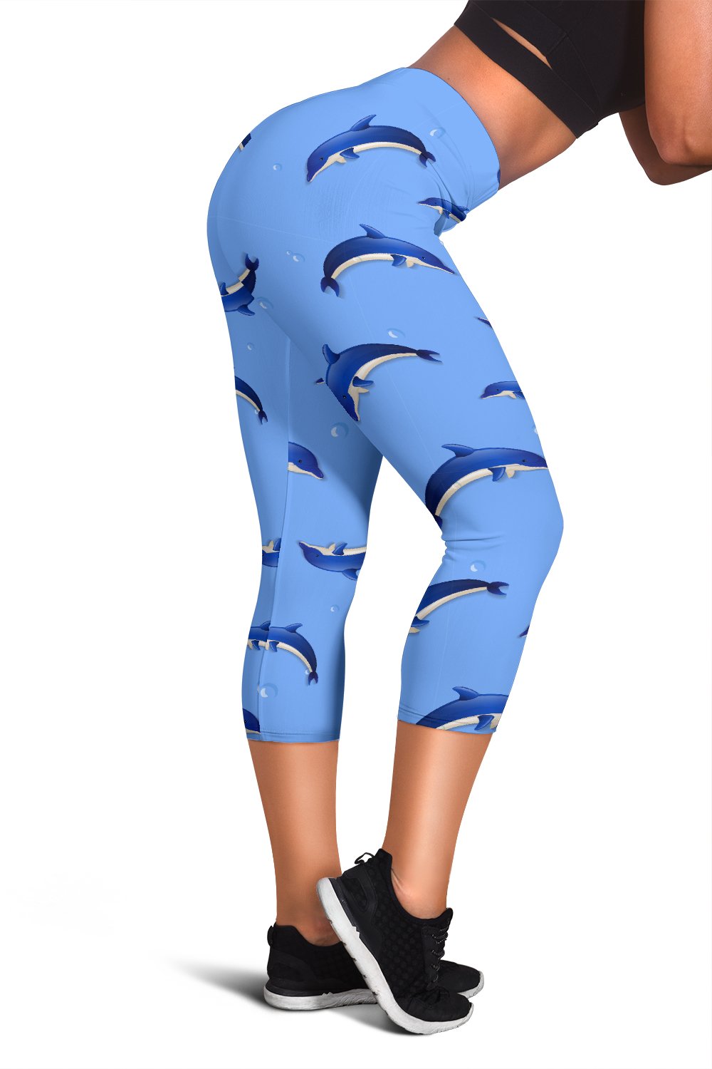 Dolphin Blue Print Women Capris