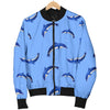 Dolphin Blue Print Women Casual Bomber Jacket