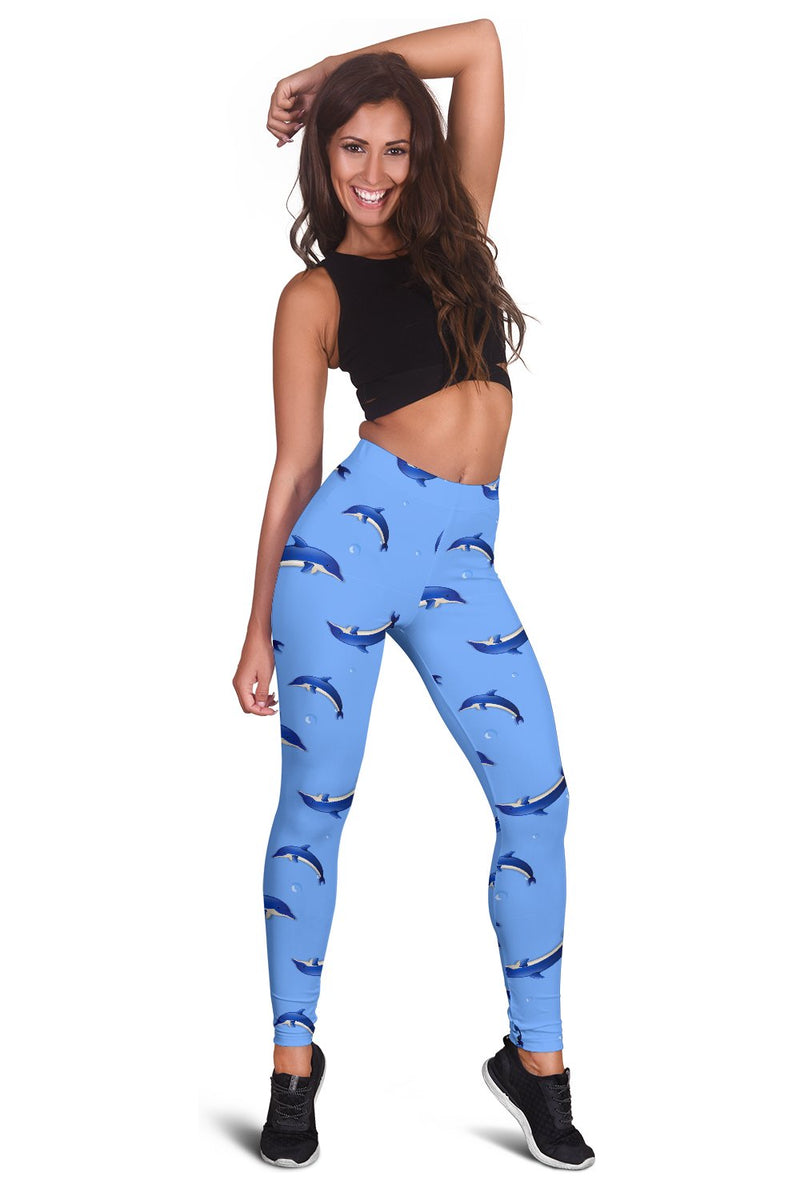 Dolphin Blue Print Women Leggings