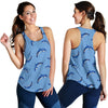 Dolphin Blue Print Women Racerback Tank Top