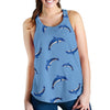 Dolphin Blue Print Women Racerback Tank Top