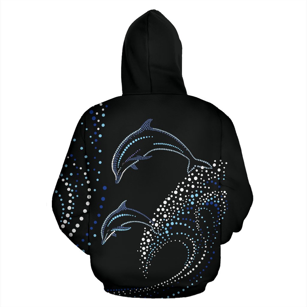 Dolphin Dot Design All Over Zip Up Hoodie