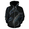 Dolphin Dot Design All Over Zip Up Hoodie