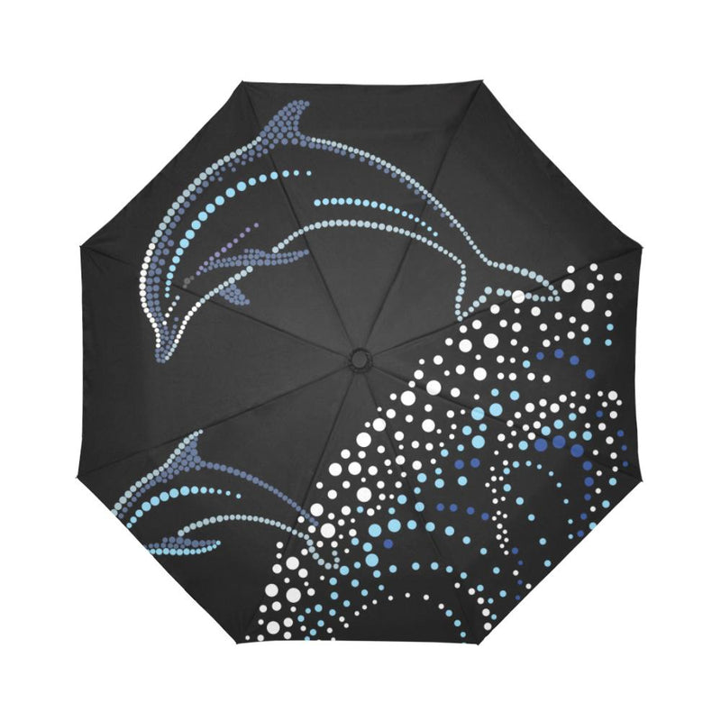 Dolphin Dot Design Automatic Foldable Umbrella