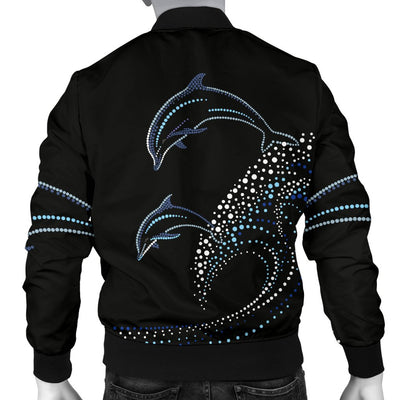 Dolphin Dot Design Men Casual Bomber Jacket