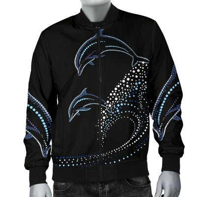 Dolphin Dot Design Men Casual Bomber Jacket