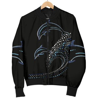 Dolphin Dot Design Men Casual Bomber Jacket