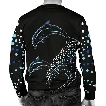 Dolphin Dot Design Men Crewneck Sweatshirt