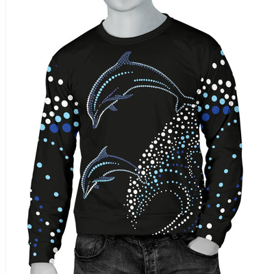 Dolphin Dot Design Men Crewneck Sweatshirt