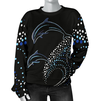 Dolphin Dot Design Women Crewneck Sweatshirt