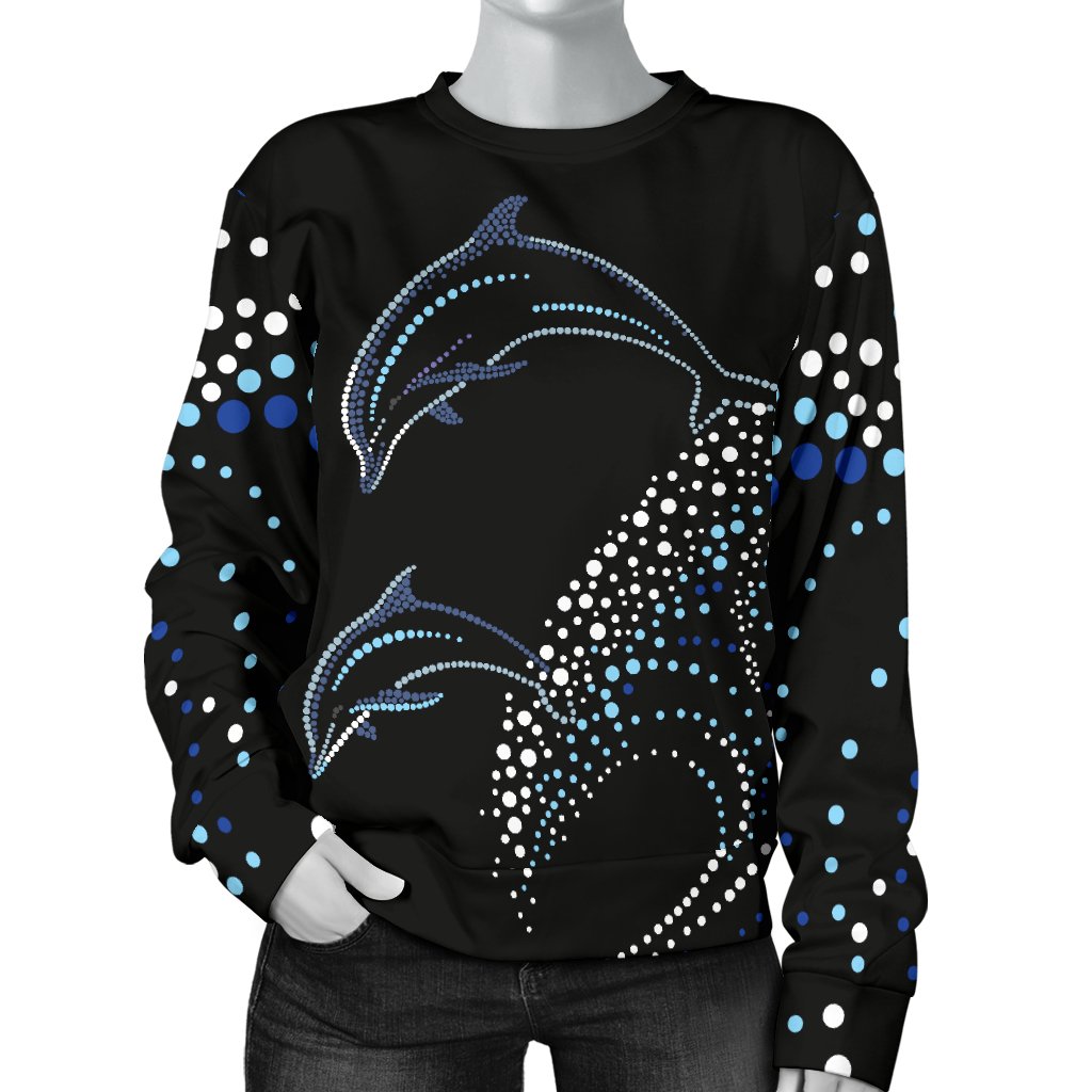 Dolphin Dot Design Women Crewneck Sweatshirt