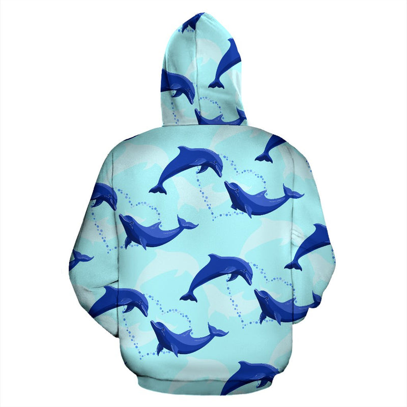 Dolphin Heart Pattern All Over Print Hoodie