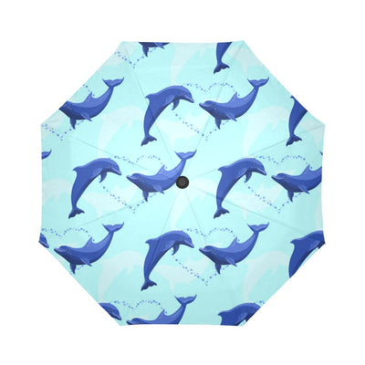 Dolphin Heart Pattern Automatic Foldable Umbrella