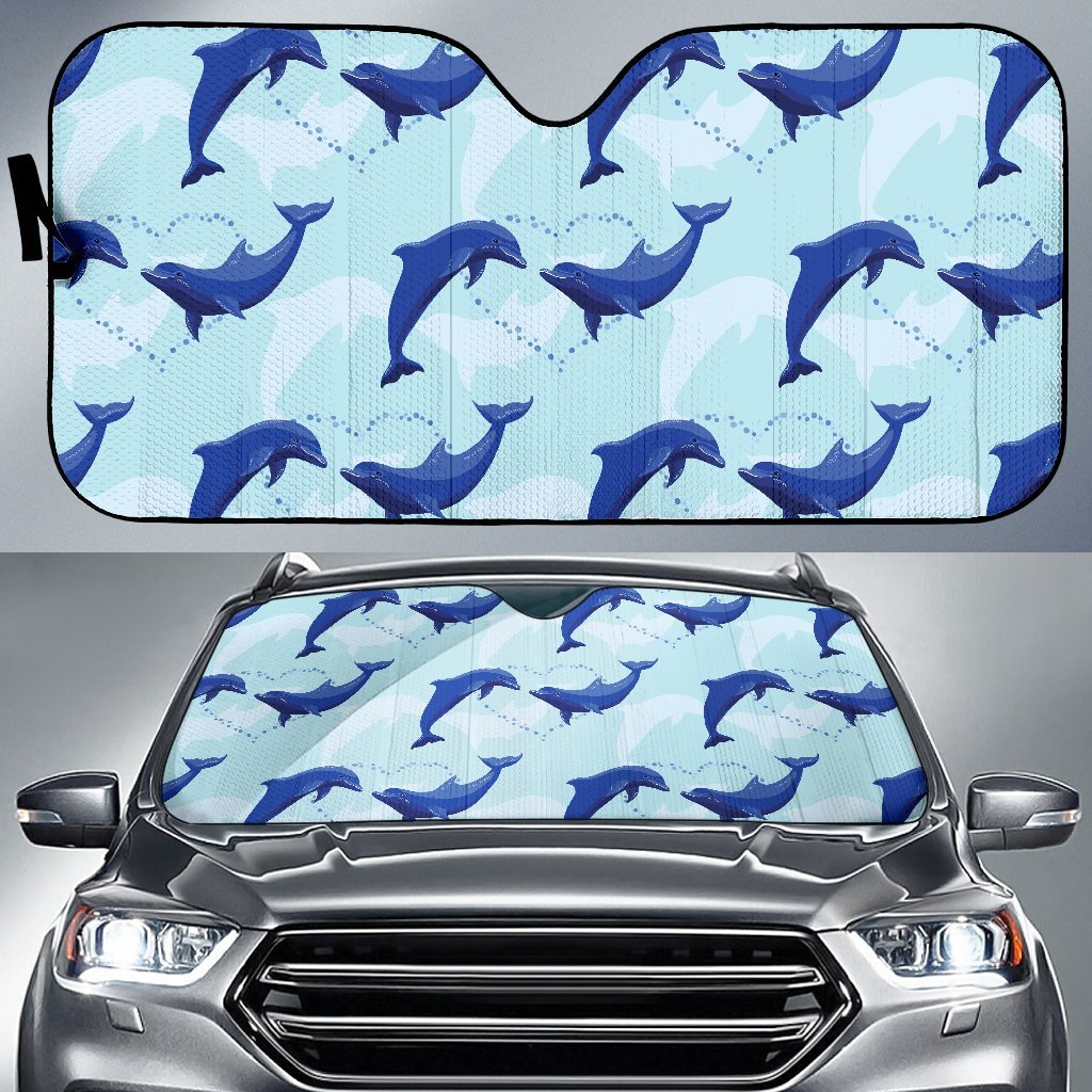 Dolphin Heart Pattern Car Sun Shade-JorJune