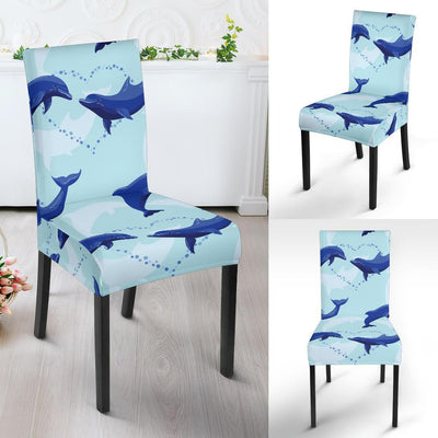 Dolphin Heart Pattern Dining Chair Slipcover-JORJUNE.COM