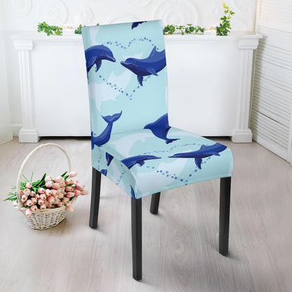 Dolphin Heart Pattern Dining Chair Slipcover-JORJUNE.COM