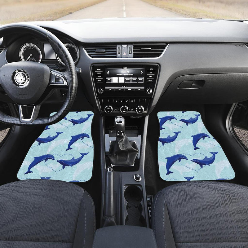 Dolphin Heart Pattern Front and Back Car Floor Mats