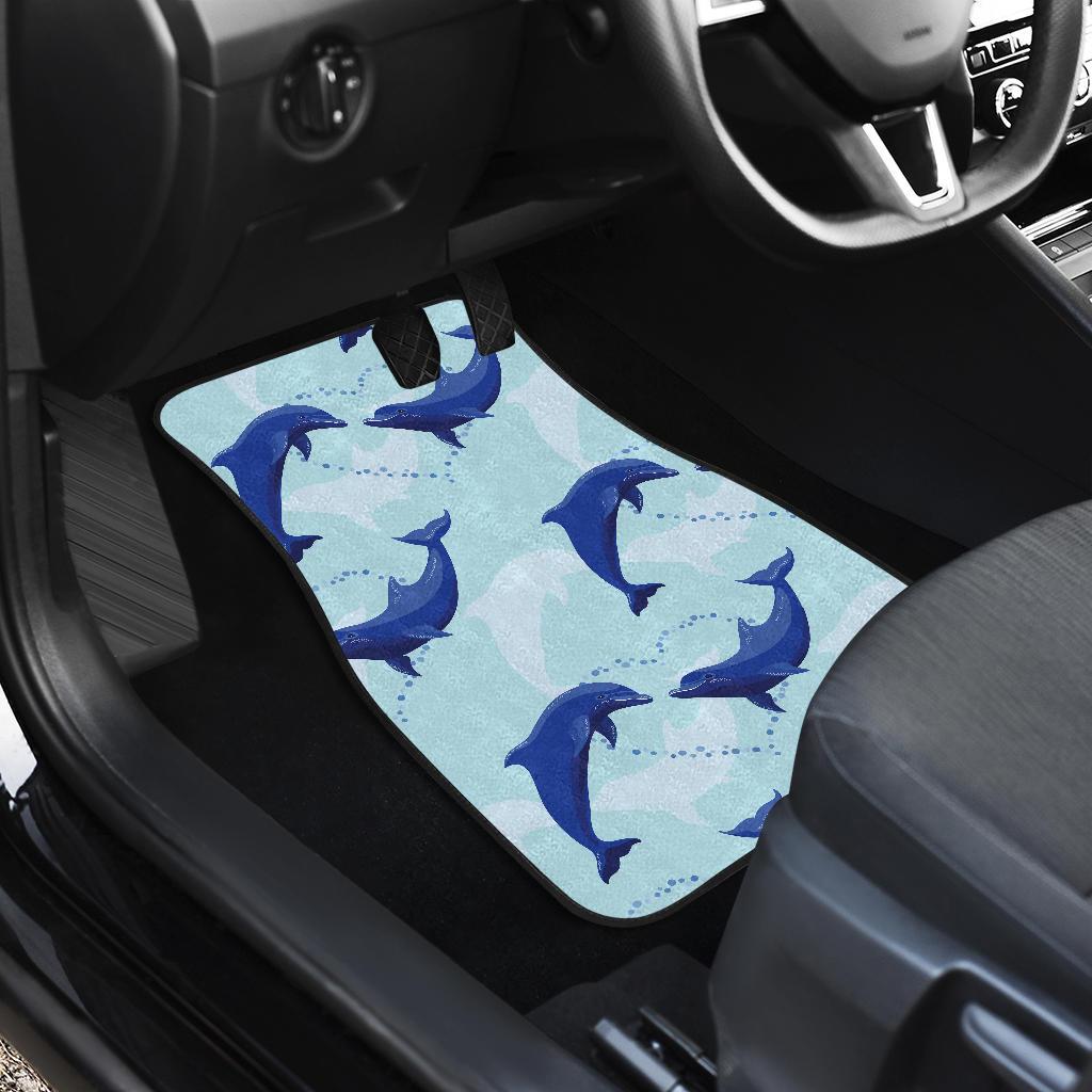 Dolphin Heart Pattern Front and Back Car Floor Mats