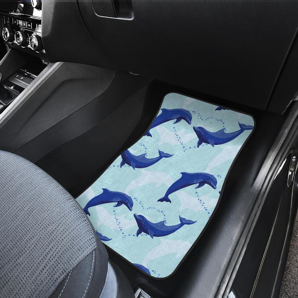 Dolphin Heart Pattern Front and Back Car Floor Mats
