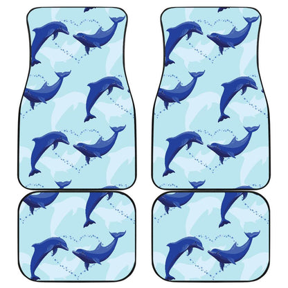 Dolphin Heart Pattern Front and Back Car Floor Mats