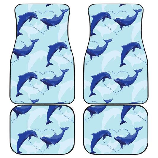 Dolphin Heart Pattern Front and Back Car Floor Mats