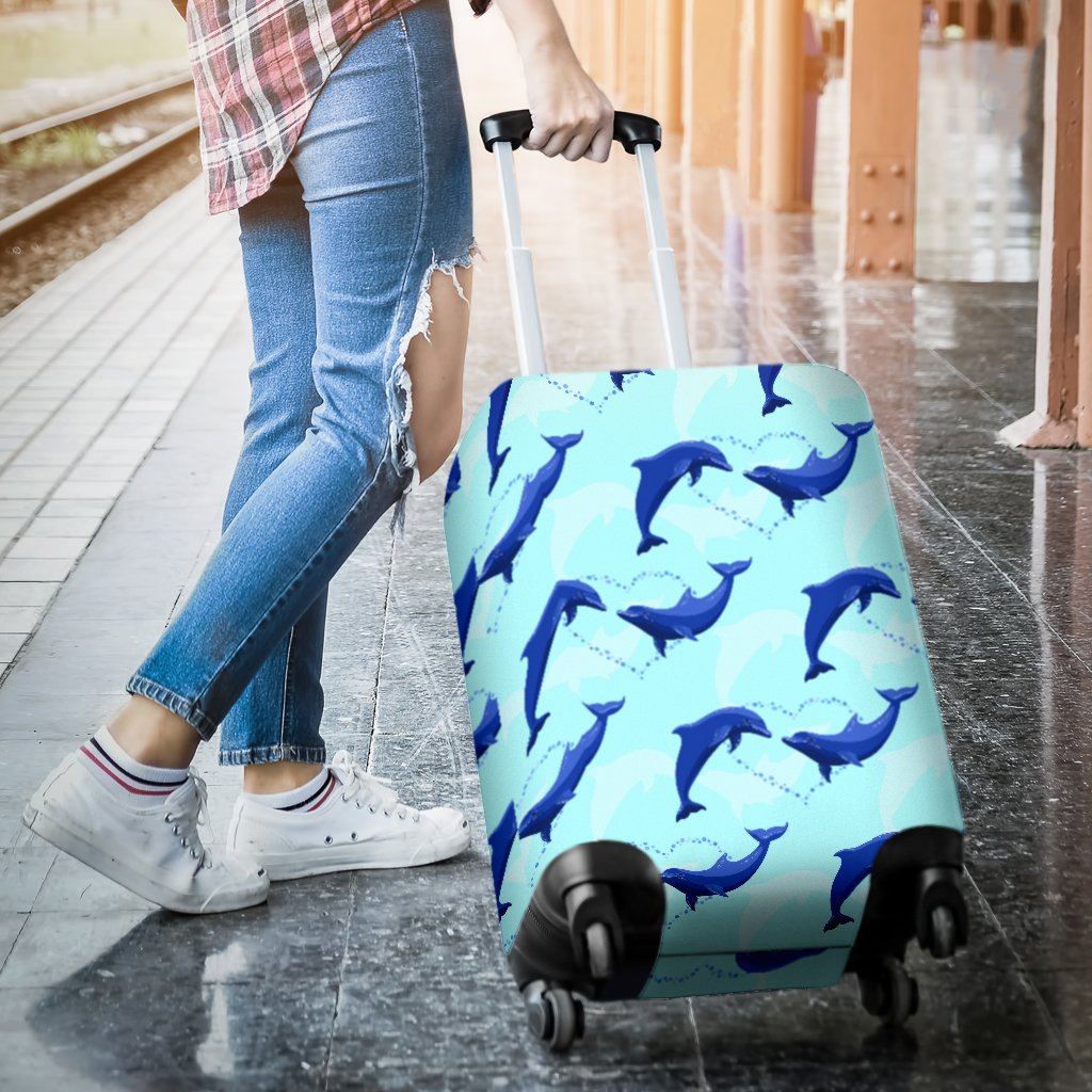 Dolphin Heart Pattern Luggage Cover Protector