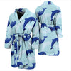 Dolphin Heart Pattern Men Bath Robe