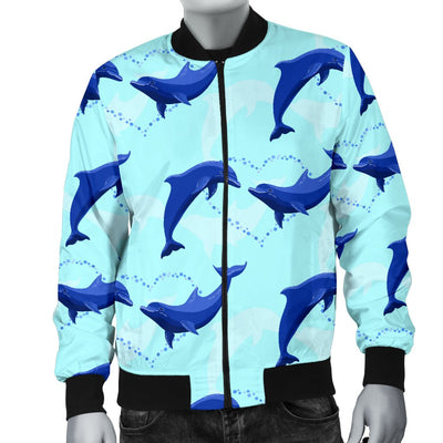 Dolphin Heart Pattern Men Casual Bomber Jacket