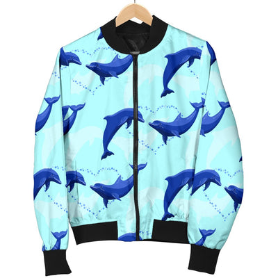 Dolphin Heart Pattern Men Casual Bomber Jacket