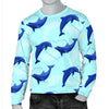 Dolphin Heart Pattern Men Crewneck Sweatshirt