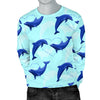 Dolphin Heart Pattern Men Crewneck Sweatshirt