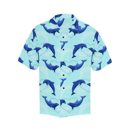 Dolphin Heart Pattern Men Hawaiian Shirt