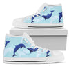 Dolphin Heart Pattern Men High Top Shoes