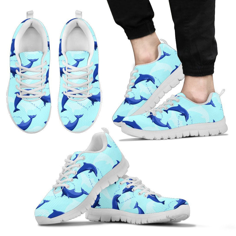 Dolphin Heart Pattern Men Sneakers