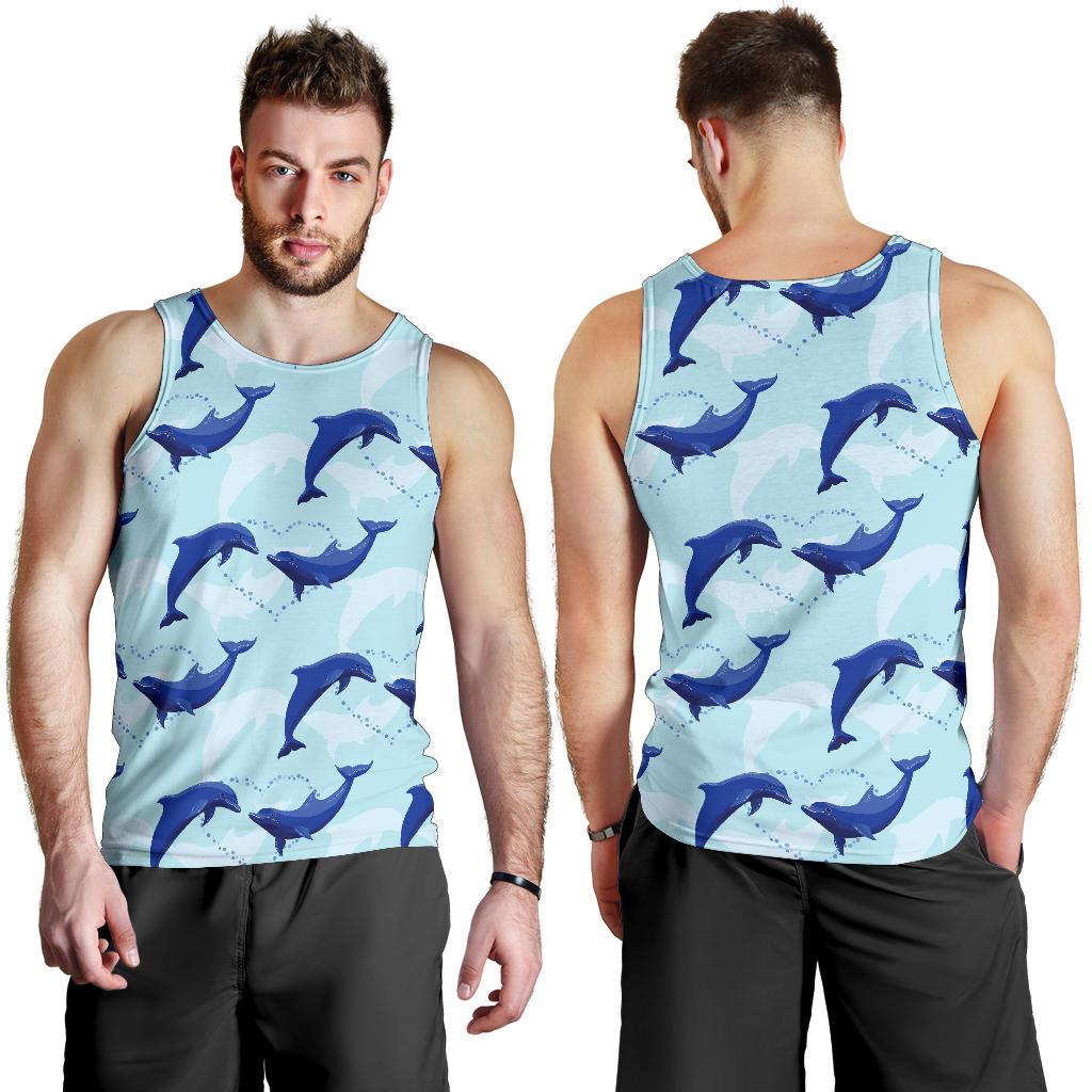 Dolphin Heart Pattern Men Tank Top