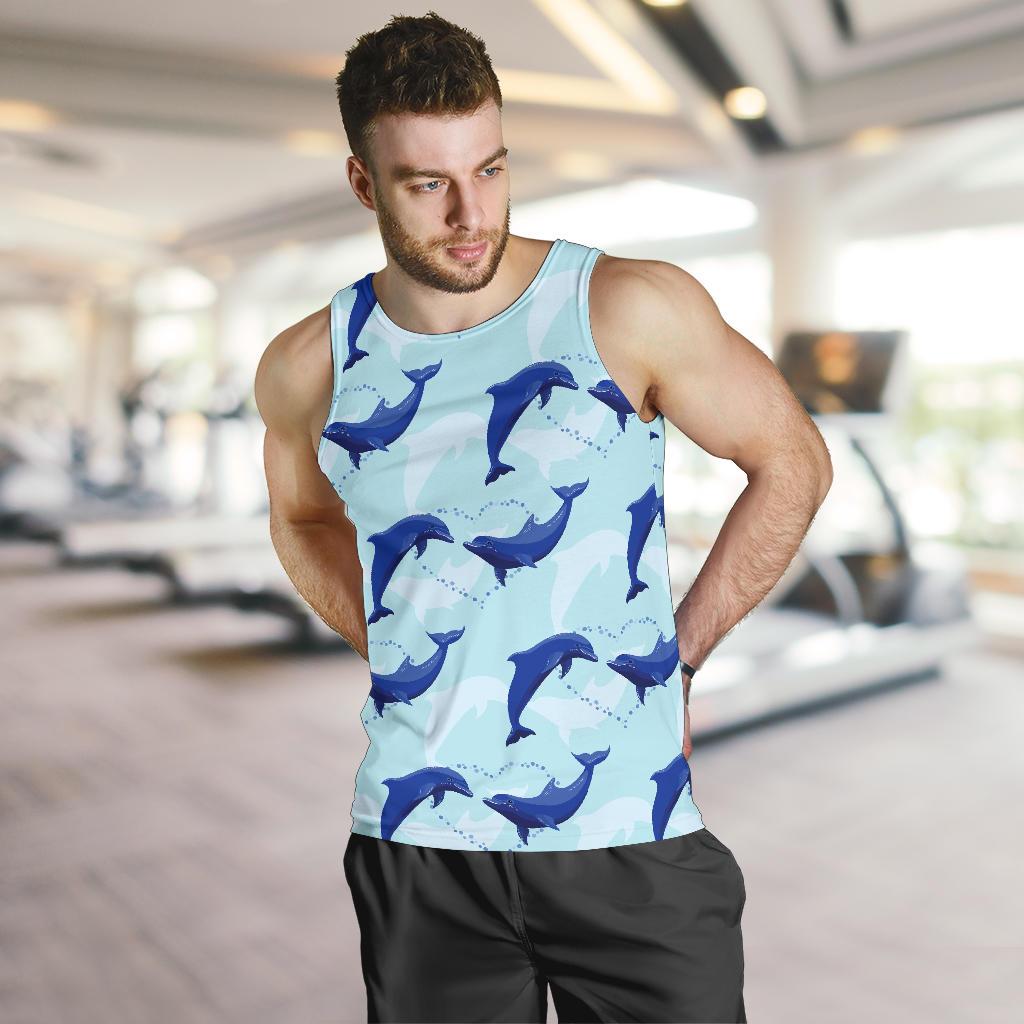 Dolphin Heart Pattern Men Tank Top