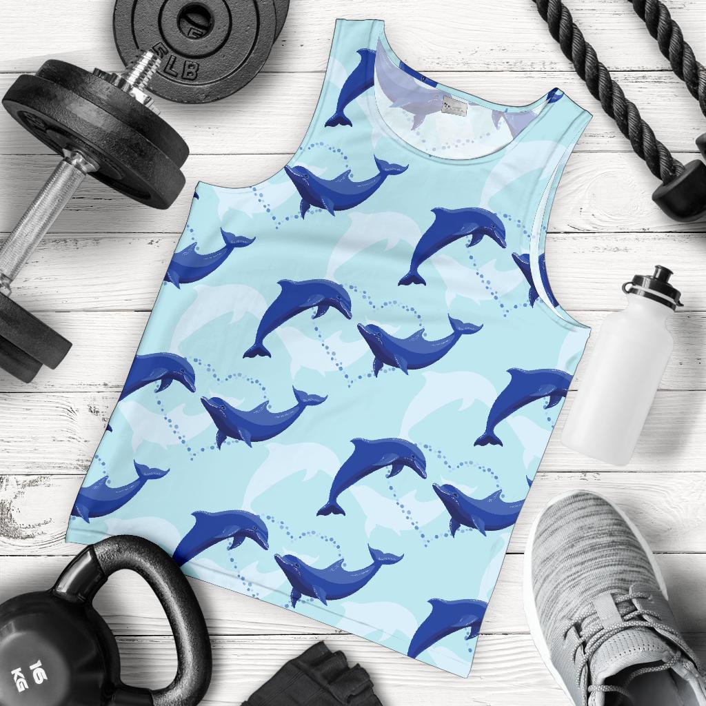 Dolphin Heart Pattern Men Tank Top