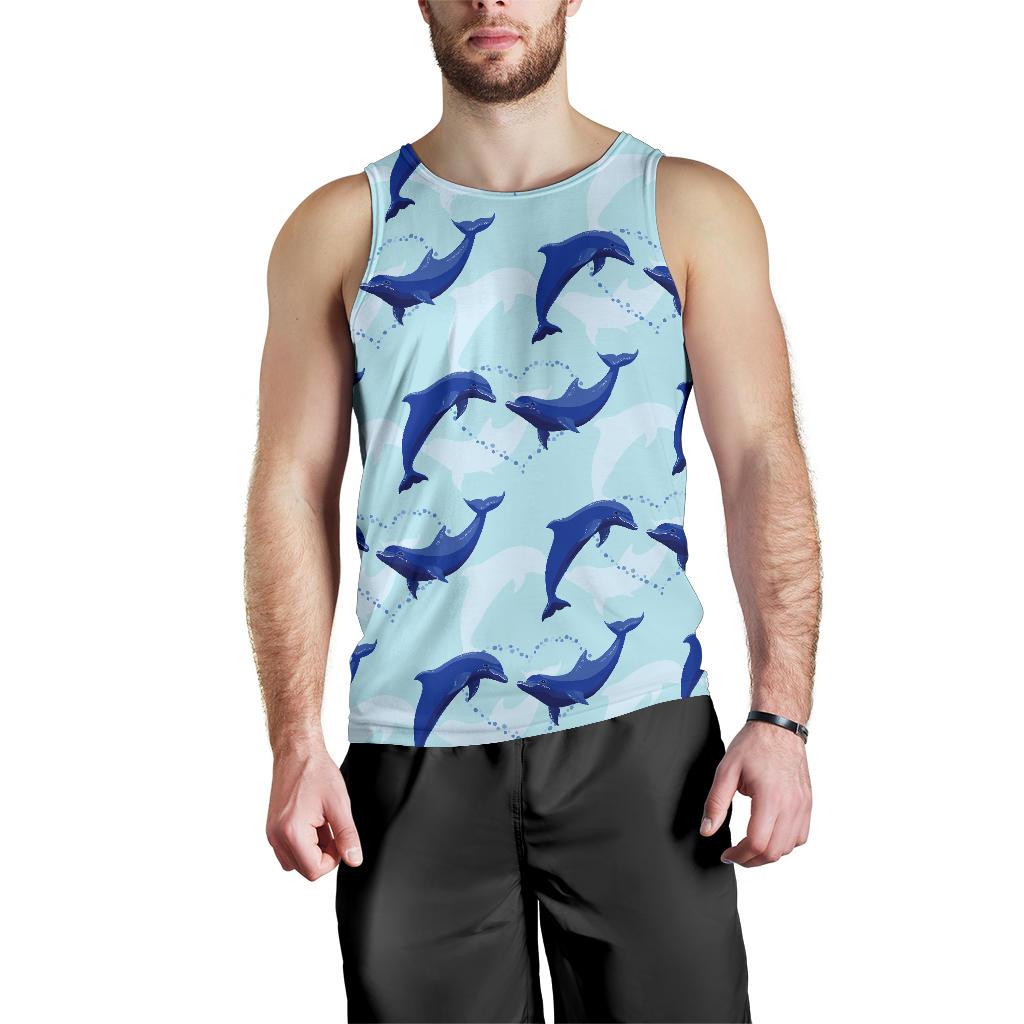 Dolphin Heart Pattern Men Tank Top