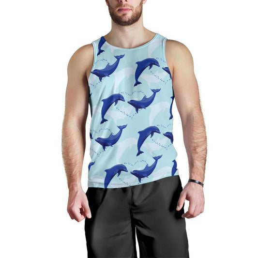 Dolphin Heart Pattern Men Tank Top