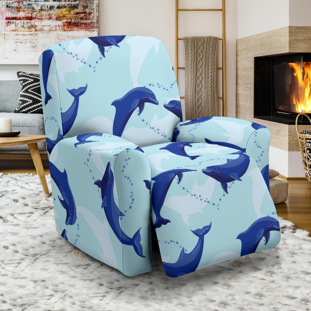 Dolphin Heart Pattern Recliner Slipcover-JORJUNE.COM