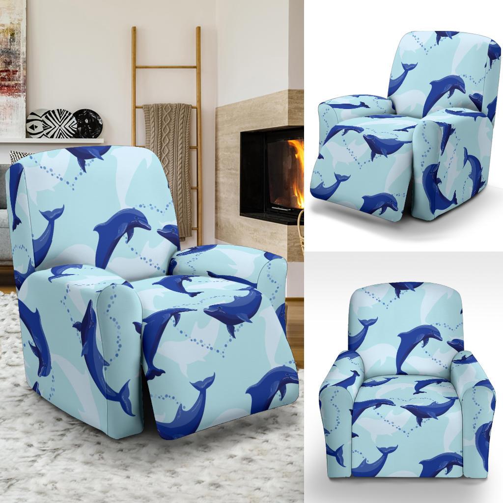 Dolphin Heart Pattern Recliner Slipcover-JORJUNE.COM