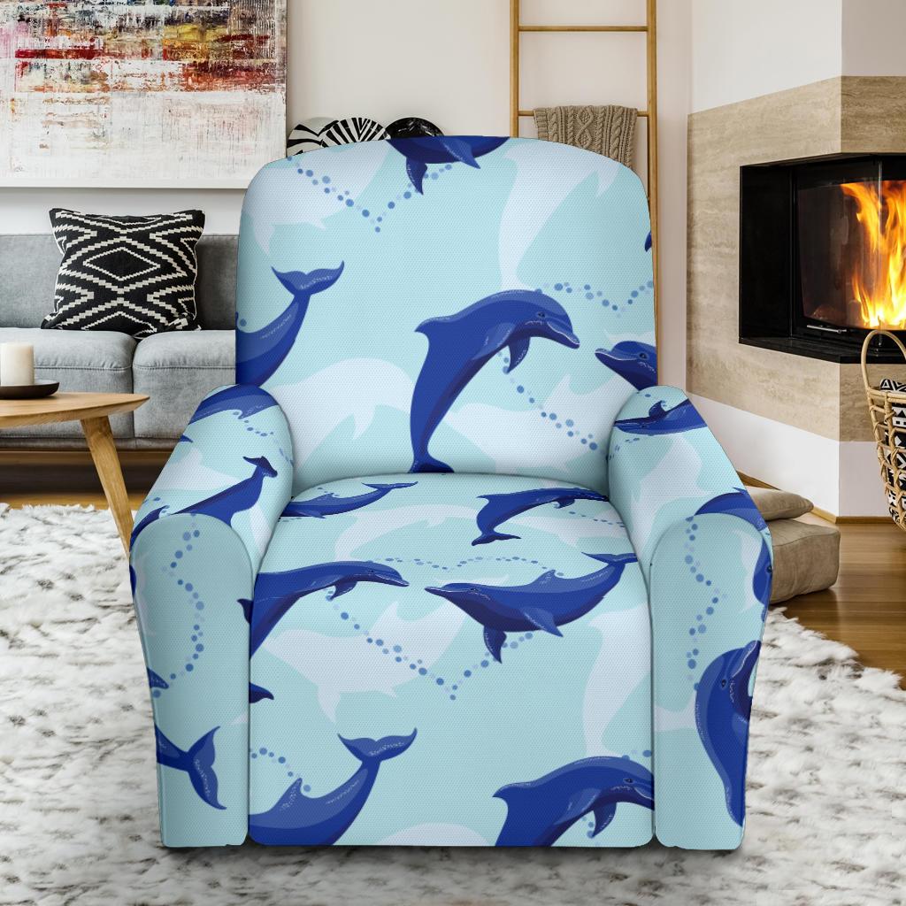 Dolphin Heart Pattern Recliner Slipcover-JORJUNE.COM