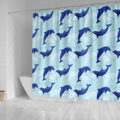 Dolphin Heart Pattern Shower Curtain