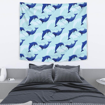 Dolphin Heart Pattern Tapestry