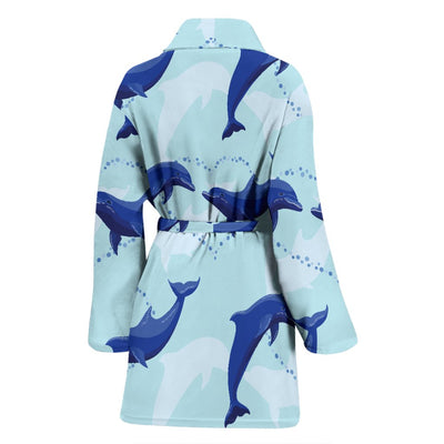 Dolphin Heart Pattern Women Bath Robe